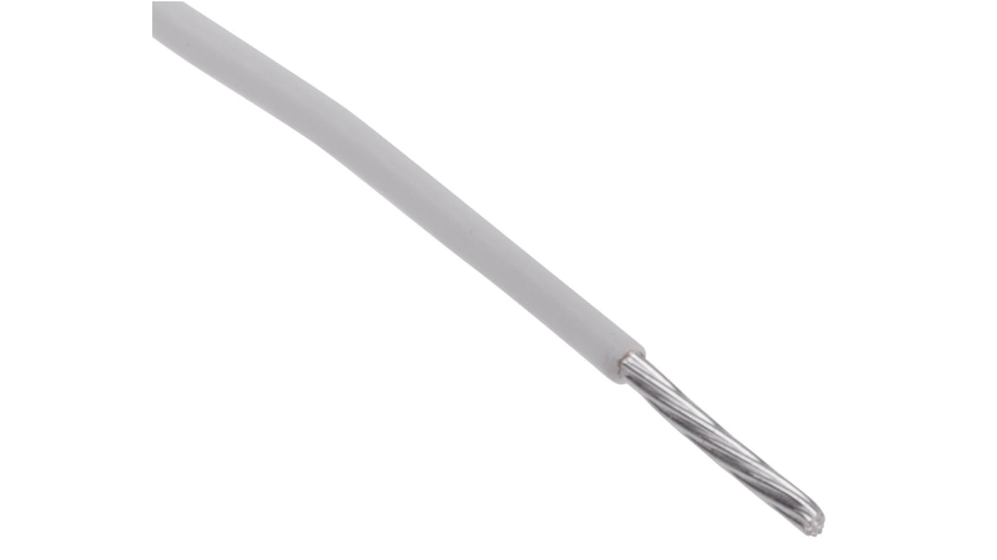 RS PRO White 0.12mm² Hook Up Wire, 26 AWG, 7/0.15 mm, 100m, PTFE Insulation