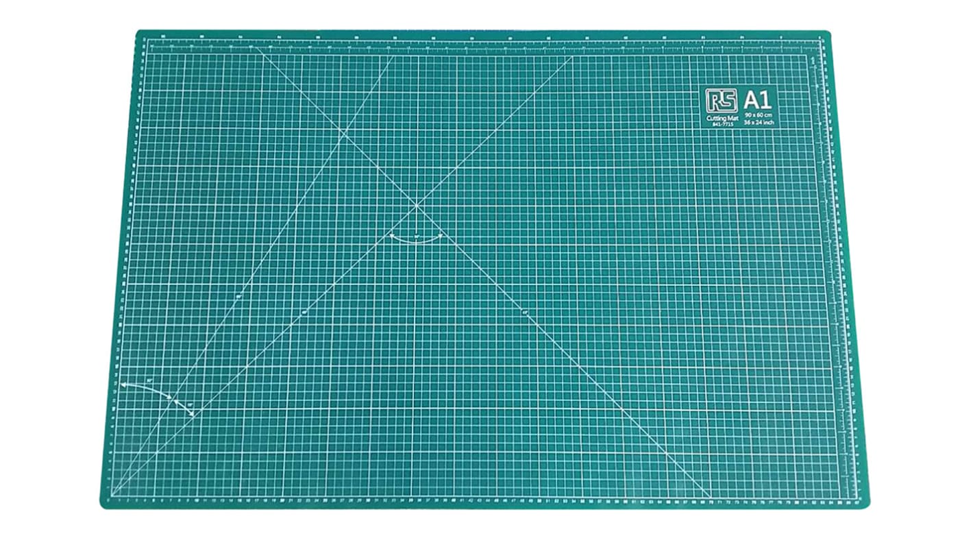 RS PRO 10mm Green Cutting Mat, L900mm x W600mm