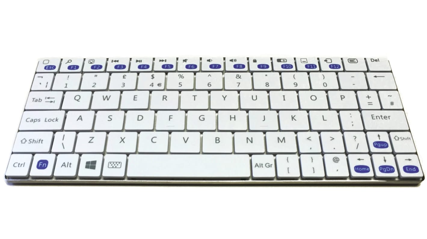 Ceratech Wireless Bluetooth Compact Keyboard, QWERTY (UK), White