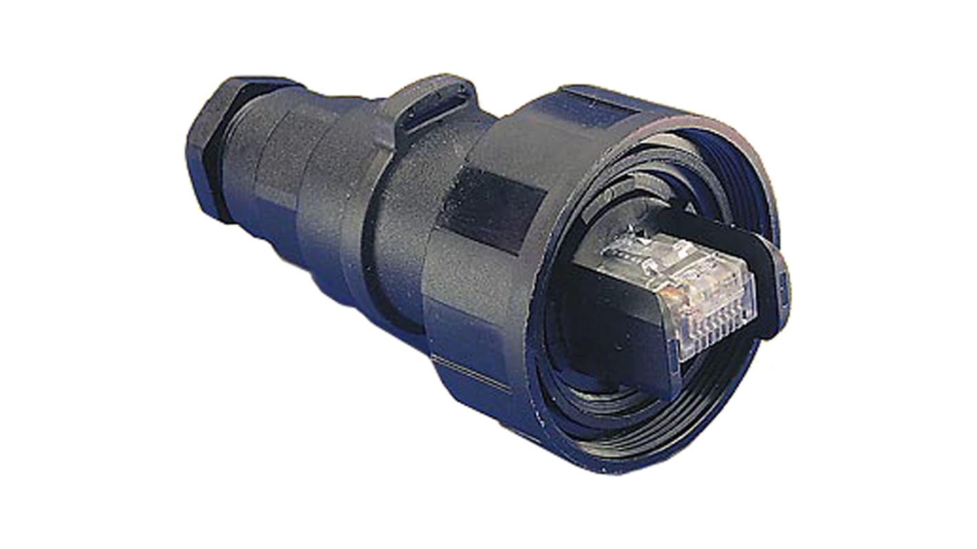 Bulgin PX0 Series Male Ethernet Connector, Cable Mount Straight