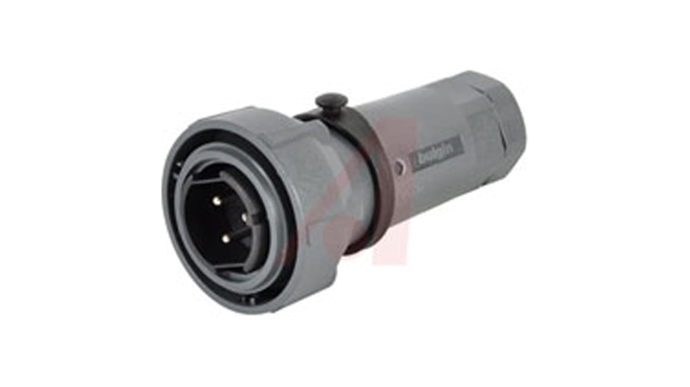 Bulgin Circular Connector, 3 Contacts, Cable Mount, Plug, Male, IP66, IP68, IP69K, Buccaneer 7000 Series