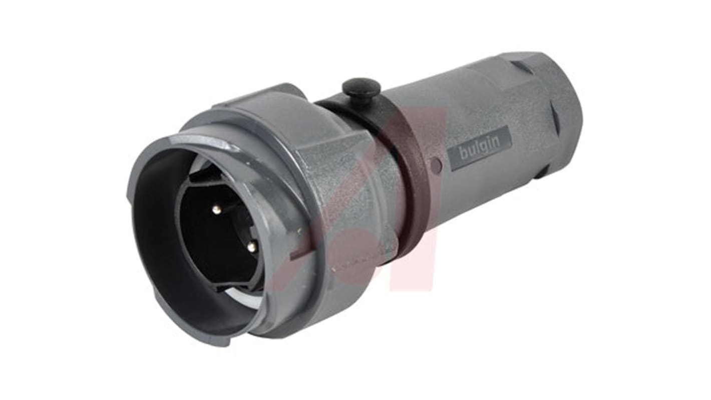 Bulgin Circular Connector, 2 Contacts, Cable Mount, Plug, Male, IP66, IP68, IP69K, Buccaneer 7000 Series