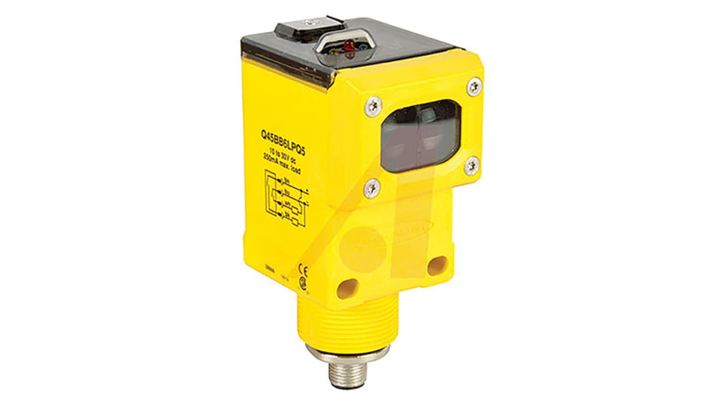 Sensore fotoelettrico Rettangolare Banner, a fascio diretto, rilevamento 60 mm, uscita NPN/PNP