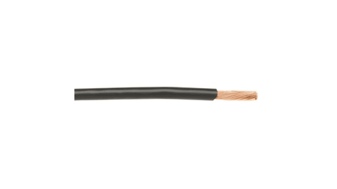 Alpha Wire 黑色电线, 1.3 mm², 30m长, 16 AWG, 600 V, 最高+105°C, PVC绝缘, Hook-up Wire PVC系列