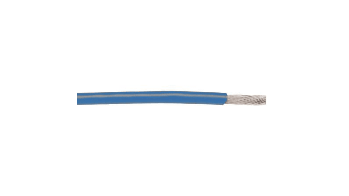 Fils de câblage Alpha Wire MIL-W-76, Hook-up Wire PVC, 0,08 mm², Bleu, 28 AWG, 30m, 600 V