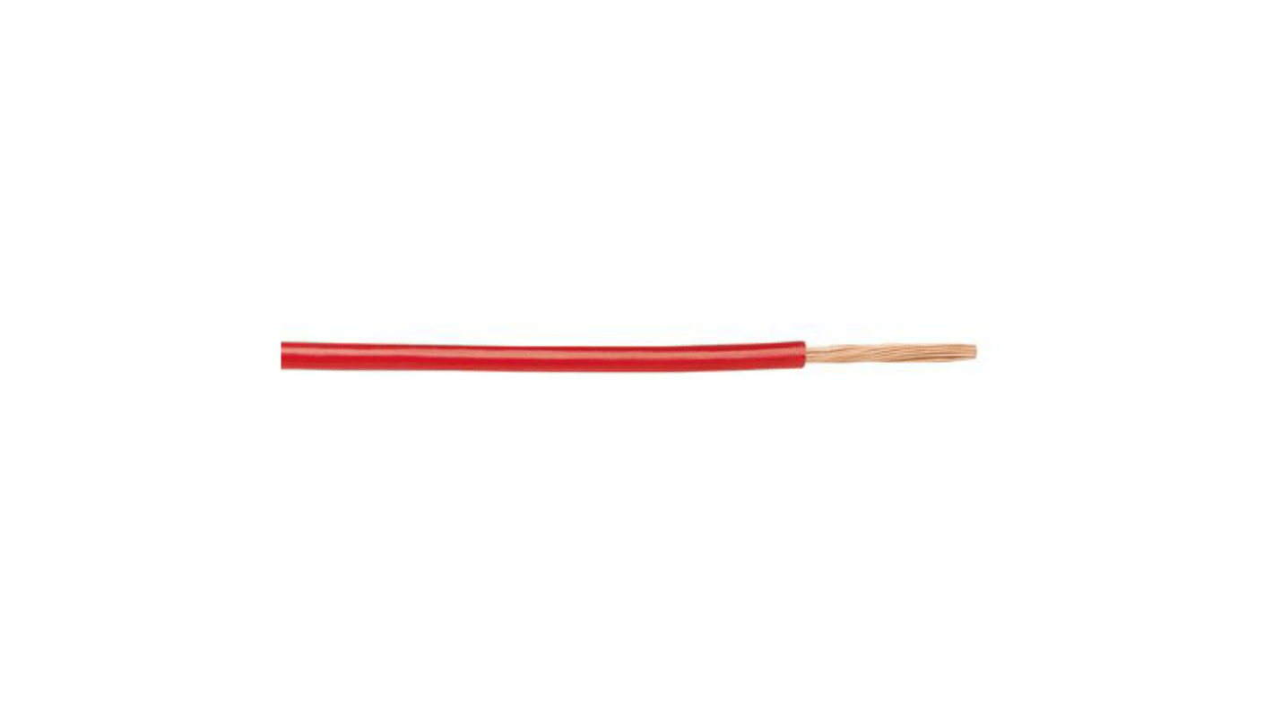 Alpha Wire 红色电线, 0.33 mm², 30m长, 22 AWG, 1 kV, 最高+80°C, PVC绝缘, Hook-up Wire PVC系列