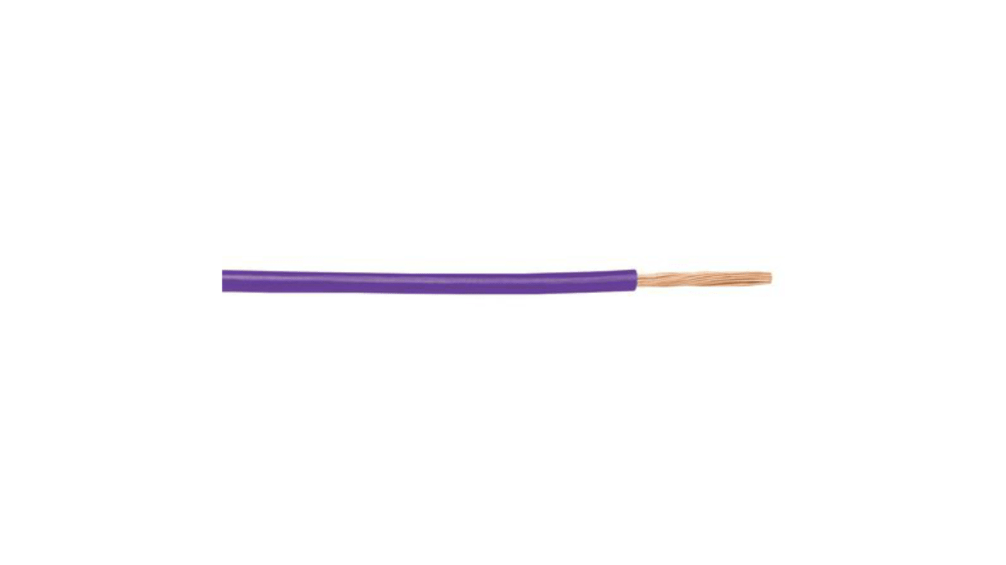 Alpha Wire Hook-up Wire PVC Series Purple 0.75 mm² Hook Up Wire, 18 AWG, 16/0.25 mm, 30m, PVC Insulation, 1555 VI005