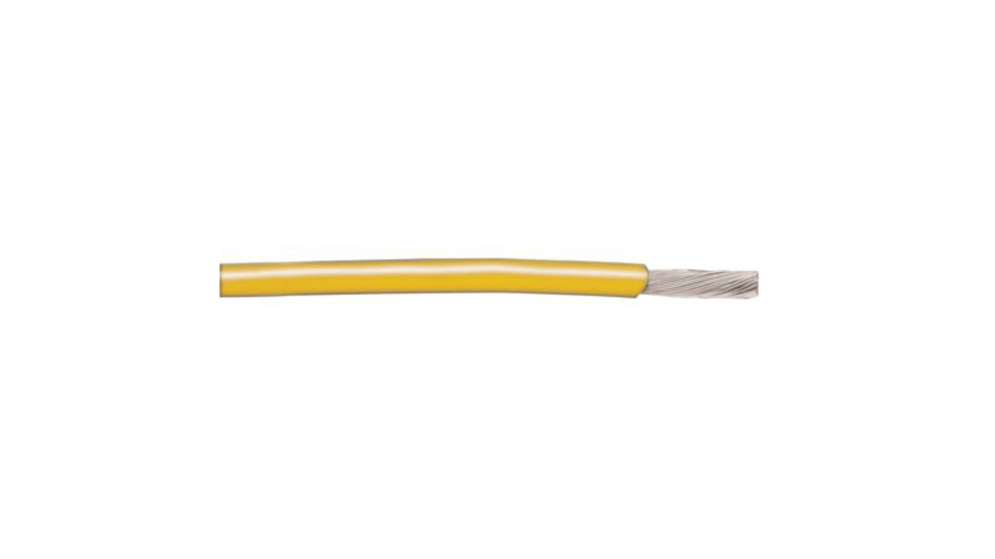 Fils de câblage Alpha Wire UL1007, Hook-up Wire PVC, 0,08 mm², Jaune, 28 AWG, 30m, 300 V