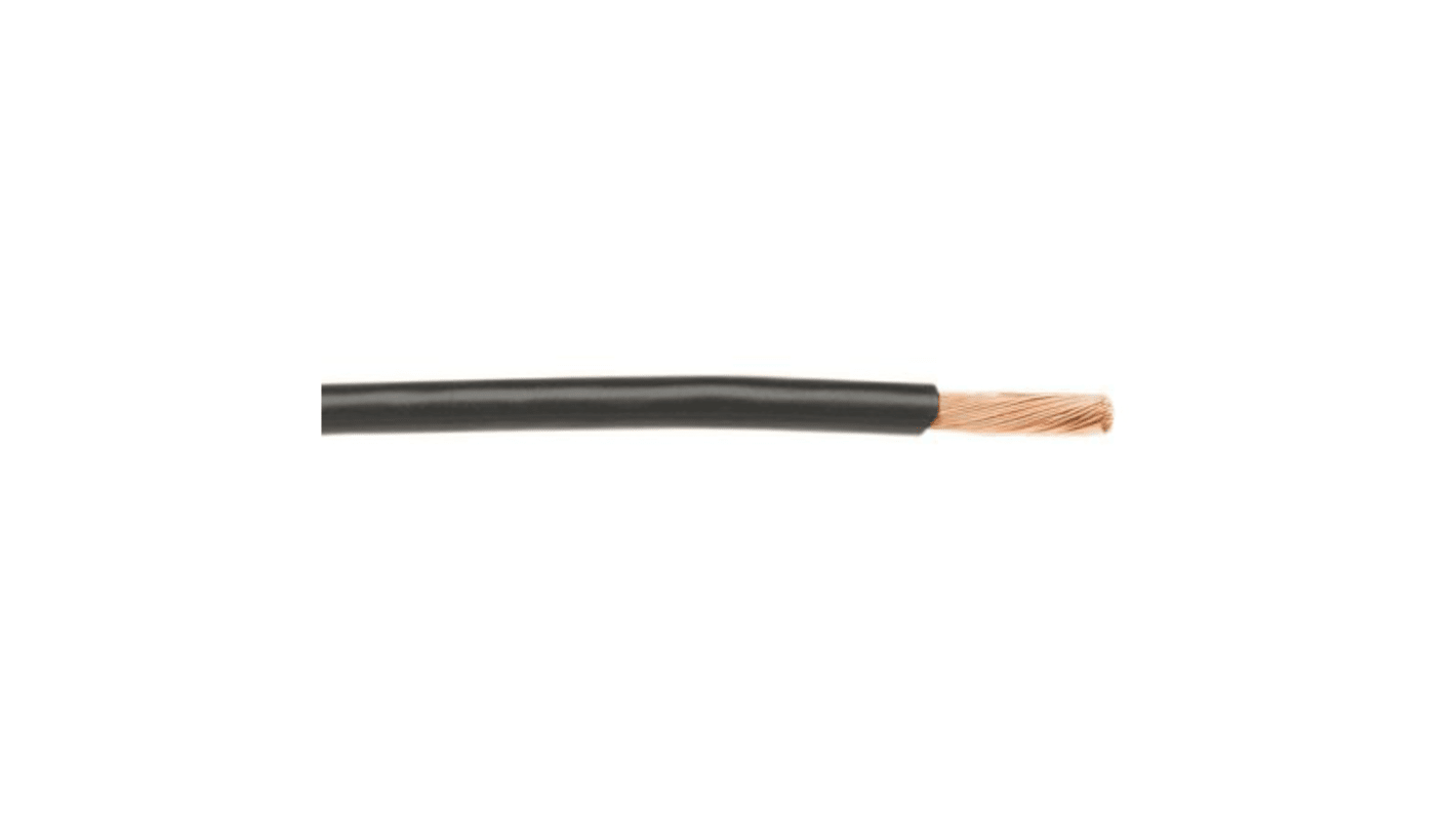 Alpha Wire 1855 Series Black 0.33 mm² Hook Up Wire, 22 AWG, 7/0.25 mm, 30m, PVC Insulation
