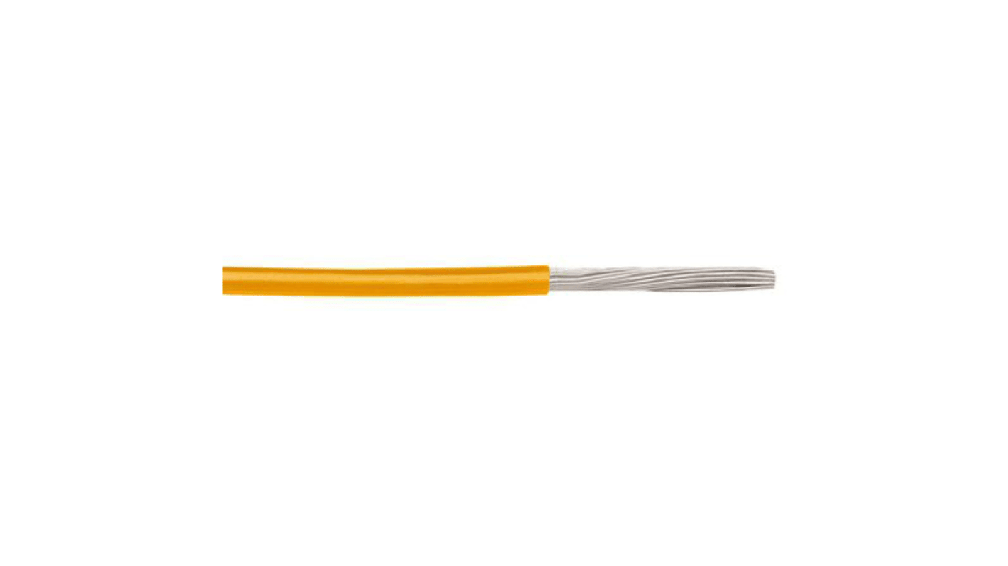 Alpha Wire Einzeladerleitung 1,3 mm², 16 AWG 30m Orange PVC isoliert Ø 1.93mm 19/0,29 mm Litzen MIL-W-76