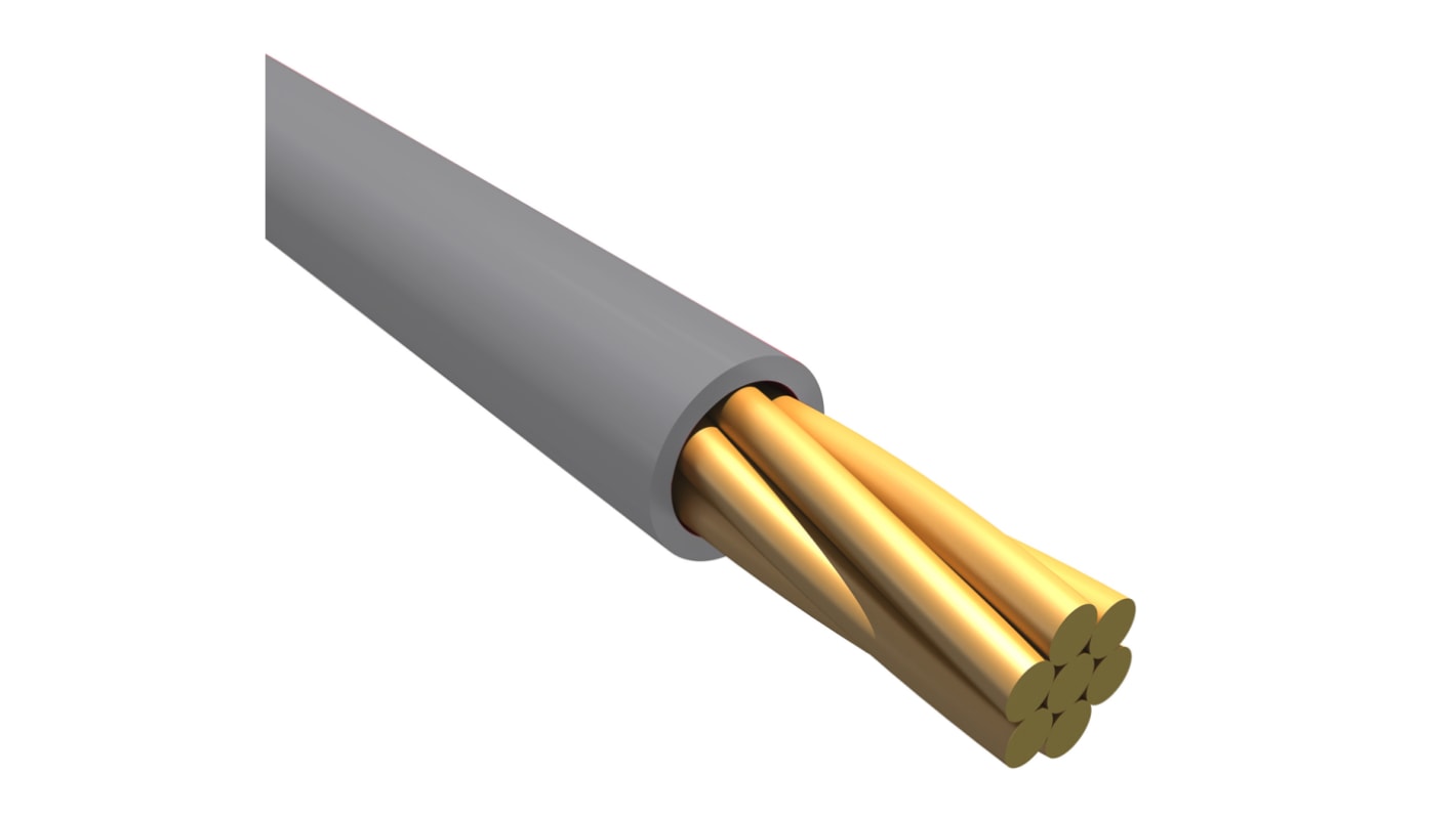 Alpha Wire Hook-up Wire PVC Series Grey 0.14 mm² Hook Up Wire, 26 AWG, 7/0.16 mm, 30m, PVC Insulation, 1853 SL005