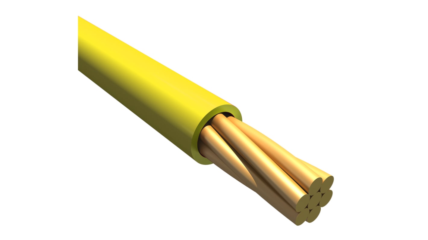 Alpha Wire Hook-up Wire PVC Series Yellow 0.13 mm² Hook Up Wire, 26 AWG, 7/0.16 mm, 30m, PVC Insulation, 1853 YL005