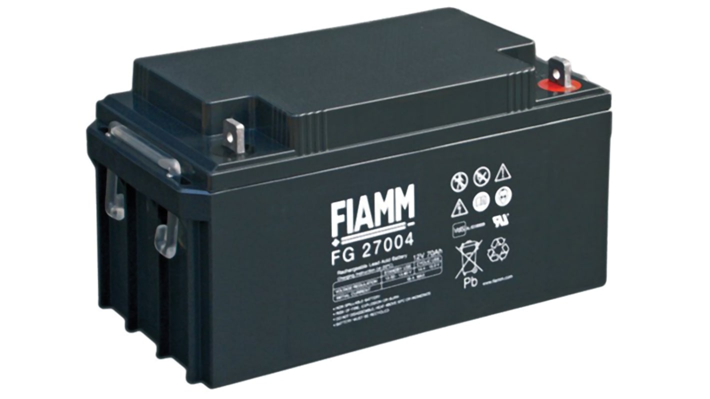 Fiamm 12V M6 Sealed Lead Acid Battery, 70Ah