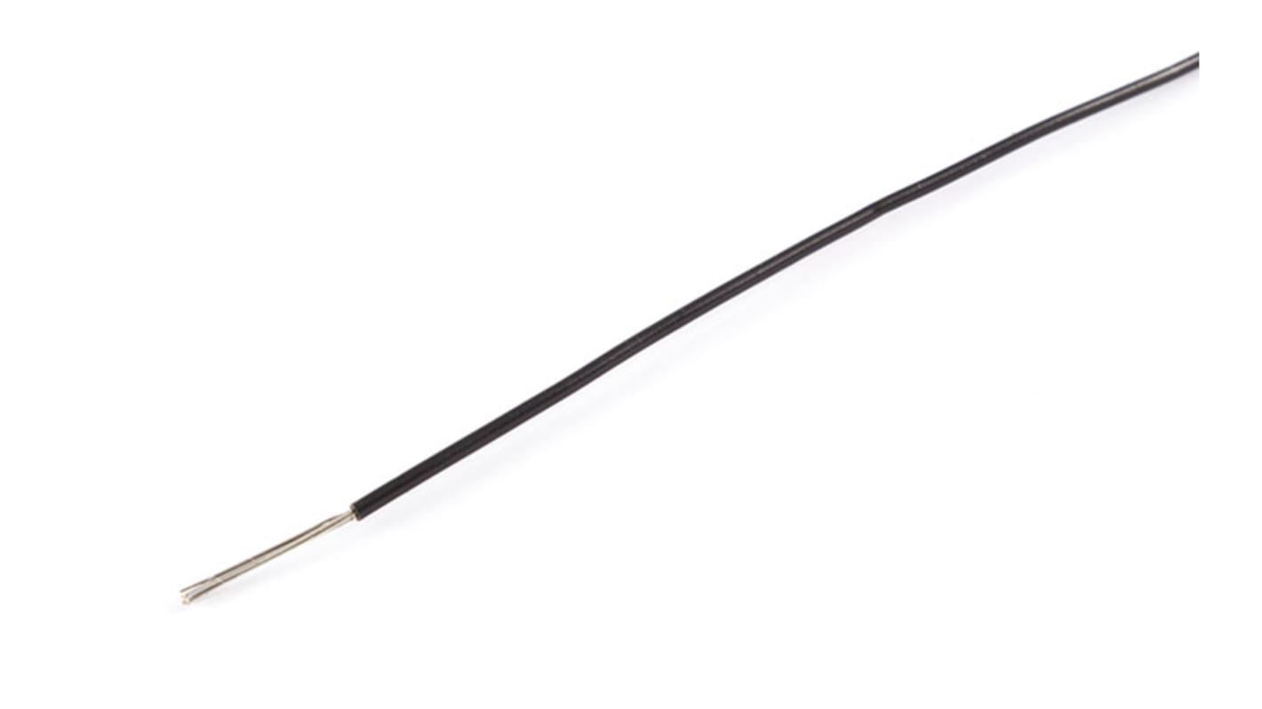 AXINDUS KY30 Series Black 0.12 mm² Hook Up Wire, 26 AWG, 7 / 0.15 mm, 200m, PVC Insulation, KY3003N