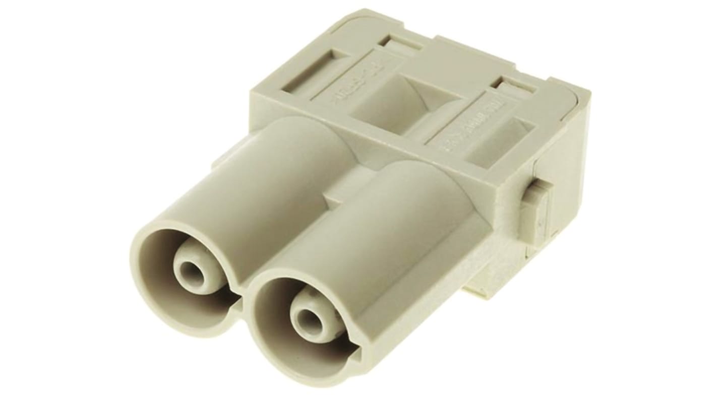 HARTING Heavy Duty Power Connector Module, 70A, Male, Han-Modular Series, 2 Contacts