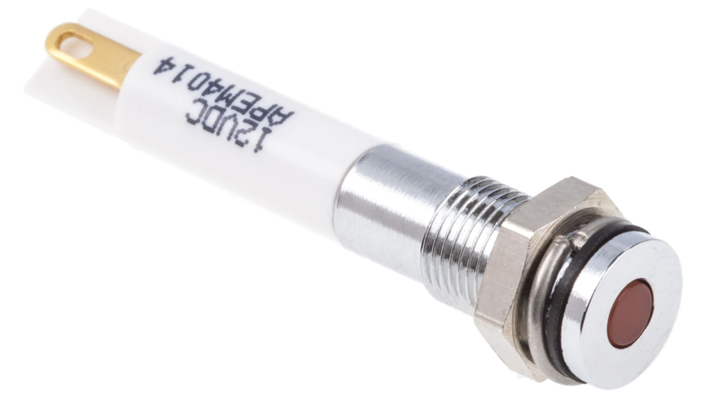 RS PRO Orange Indicator, 10.8 → 13.2V dc, 6mm Mounting Hole Size, IP67