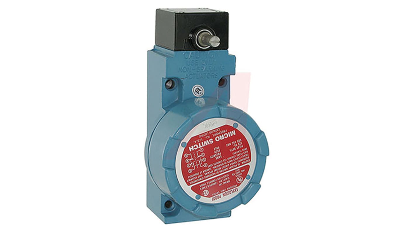 Honeywell HDLS Series Roller Plunger Limit Switch, 2NO/2NC, DPDT, Aluminium Housing, 600V ac Max, 10A Max