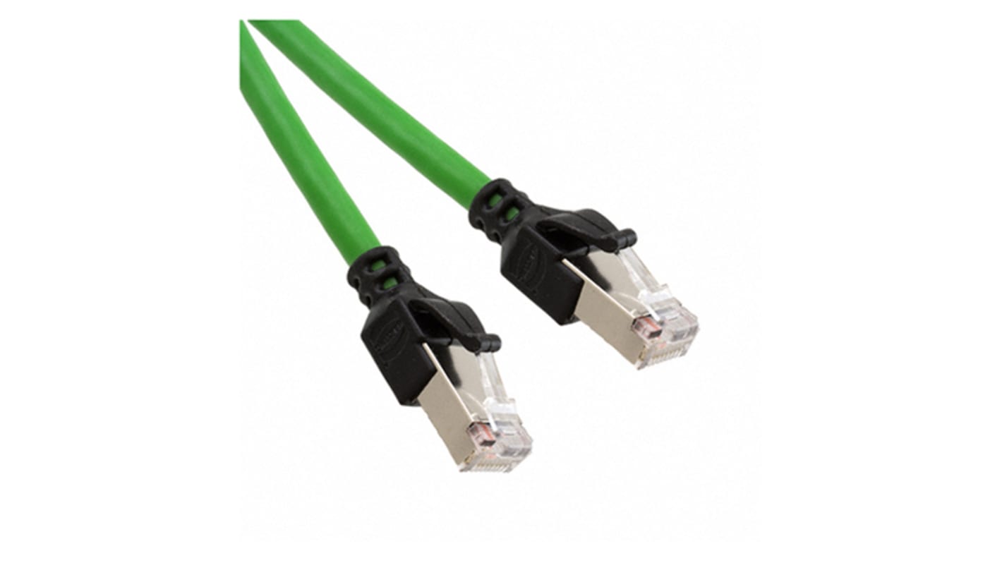 Cable Ethernet Cat5e SF/UTP HARTING de color Verde, long. 0.5m, funda de Poliuretano (PUR)