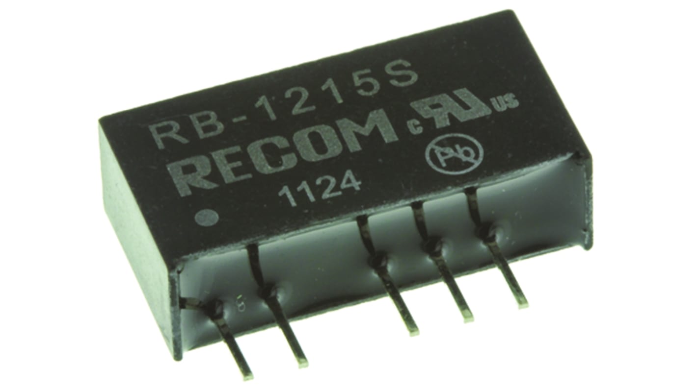 Recom RB DC/DC-Wandler 1W 12 V dc IN, 15V dc OUT / 66mA 1000V dc