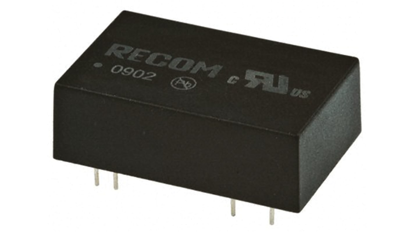 Recom REC3 Isolated DC-DC Converter, 5V dc/ 600mA Output, 18 → 72 V dc Input, 3W, Through Hole, +80°C Max Temp