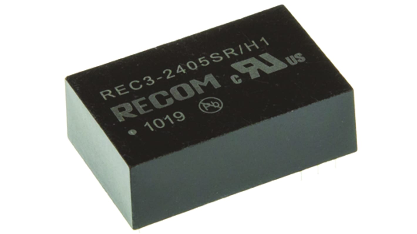Recom REC3 DC/DC-Wandler 3W 24 V dc IN, 5V dc OUT / 600mA Durchsteckmontage 1kV dc isoliert