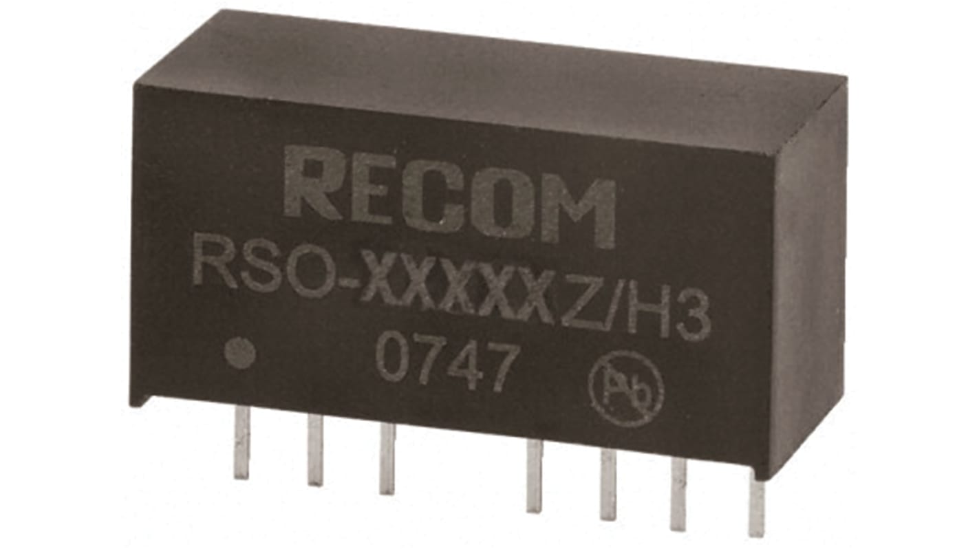 Convertisseur DC-DC Recom, RSO, Montage traversant, 1W, 2 sorties, ±12V c.c., ±42mA