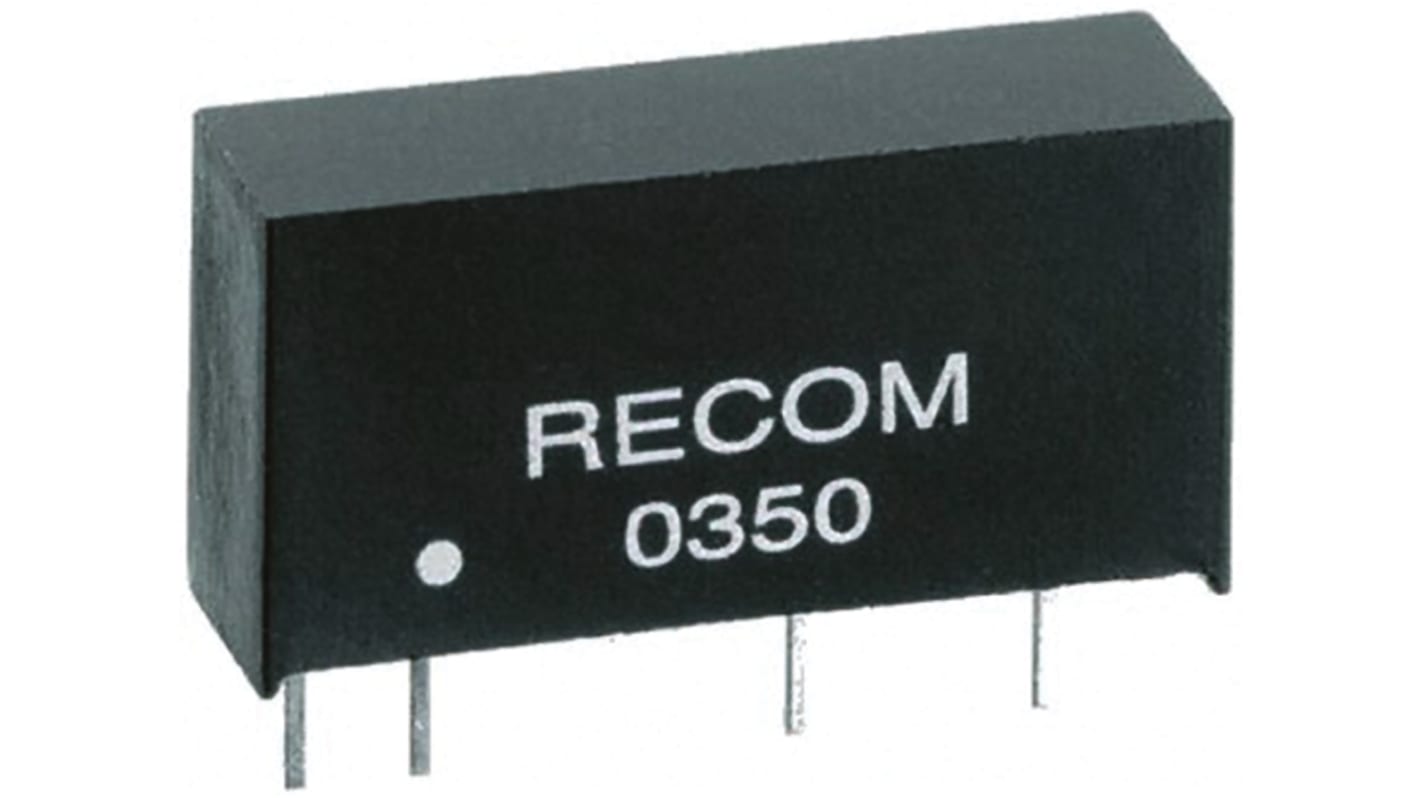 Recom RK DC/DC-Wandler 1W 24 V dc IN, 15V dc OUT / 66mA Durchsteckmontage 3kV dc isoliert