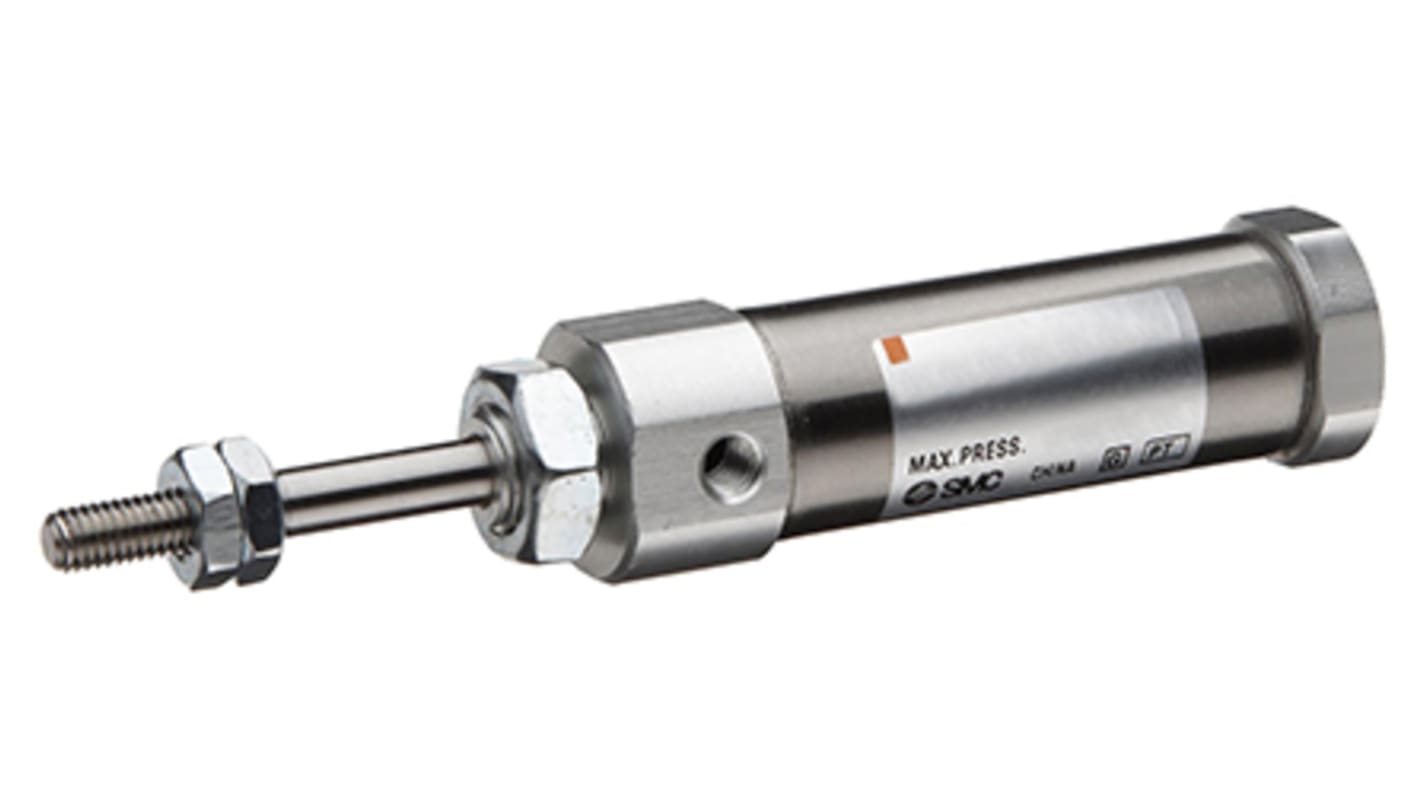 SMC ncj2 Pneumatikzylinder doppeltwirkend, Bohrung Ø 9.53mm / Hub 25.4mm, bis 0,7 MPa