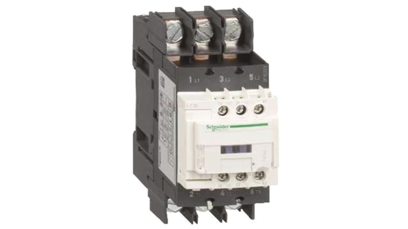 Contattore Schneider Electric, serie LC1D, 3 poli, 3 NO, 50 A, bobina 110 V c.a.