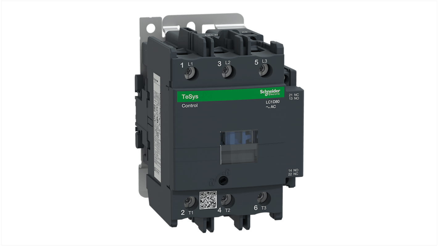 Schneider Electric TeSys D LC1D Contactor, 24 V ac Coil, 3-Pole, 37 kW, 3NO