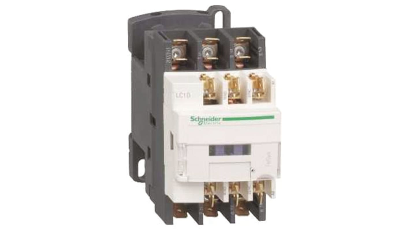Schneider Electric TeSys D LC1D Contactor, 24 V dc Coil, 3-Pole, 25 A, 5.5 kW, 3NO, 300 V dc, 690 V ac