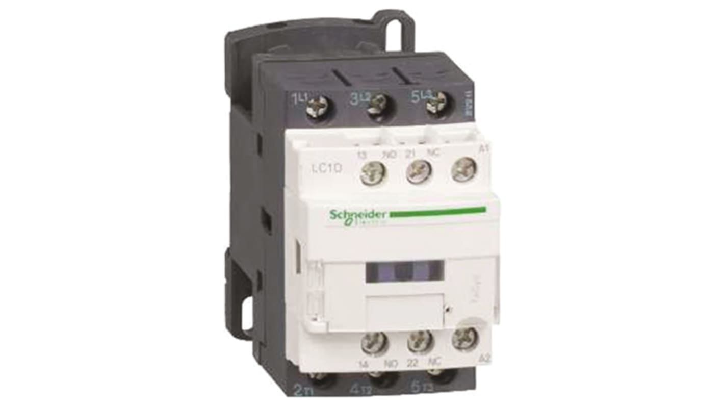 Schneider Electric LC1D Series Contactor, 48 V ac Coil, 3-Pole, 40 A, 15 kW, 3NO, 300 V dc, 690 V ac