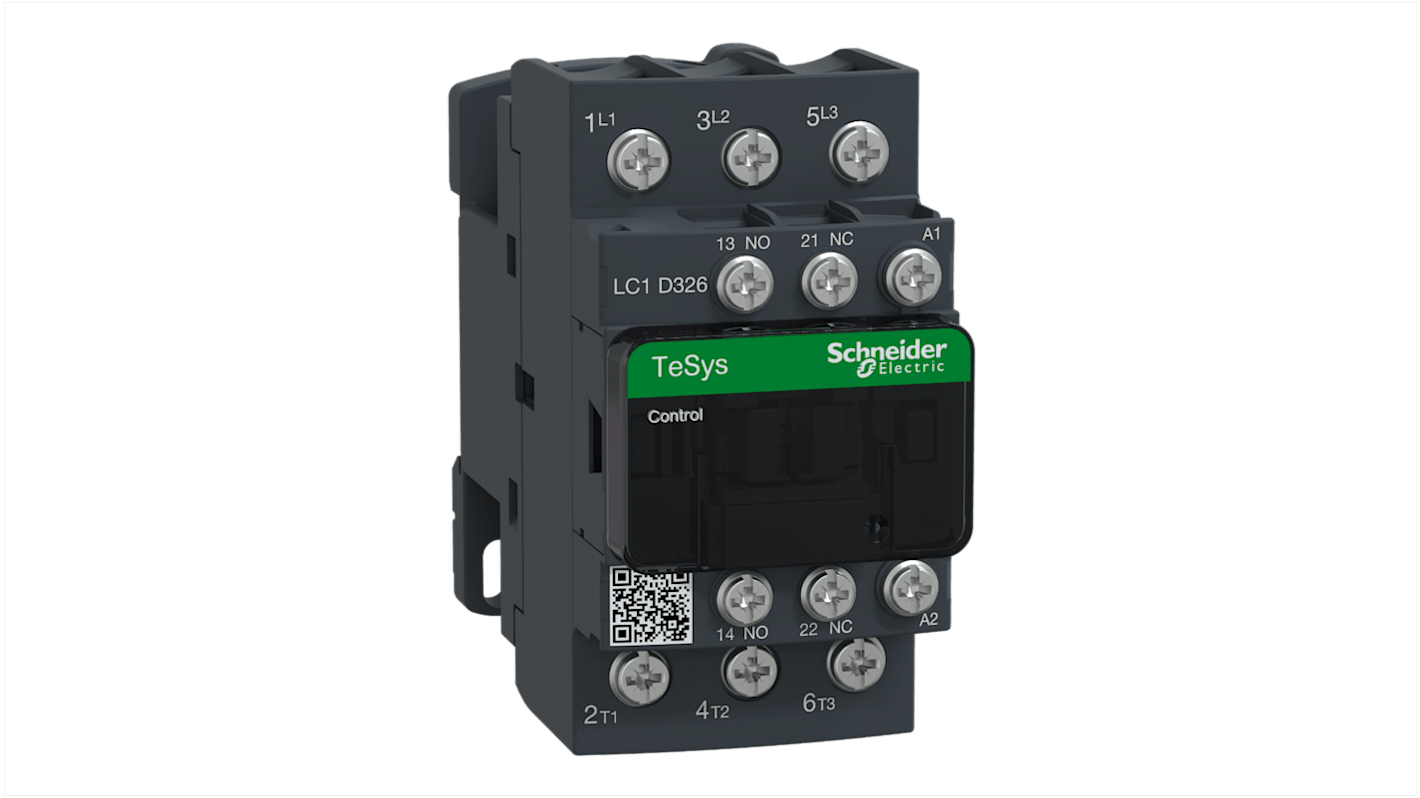 Schneider Electric TeSys D LC1D Contactor, 230 V ac Coil, 3-Pole, 50 A, 18.5 kW, 3NO, 300 V dc, 690 V ac