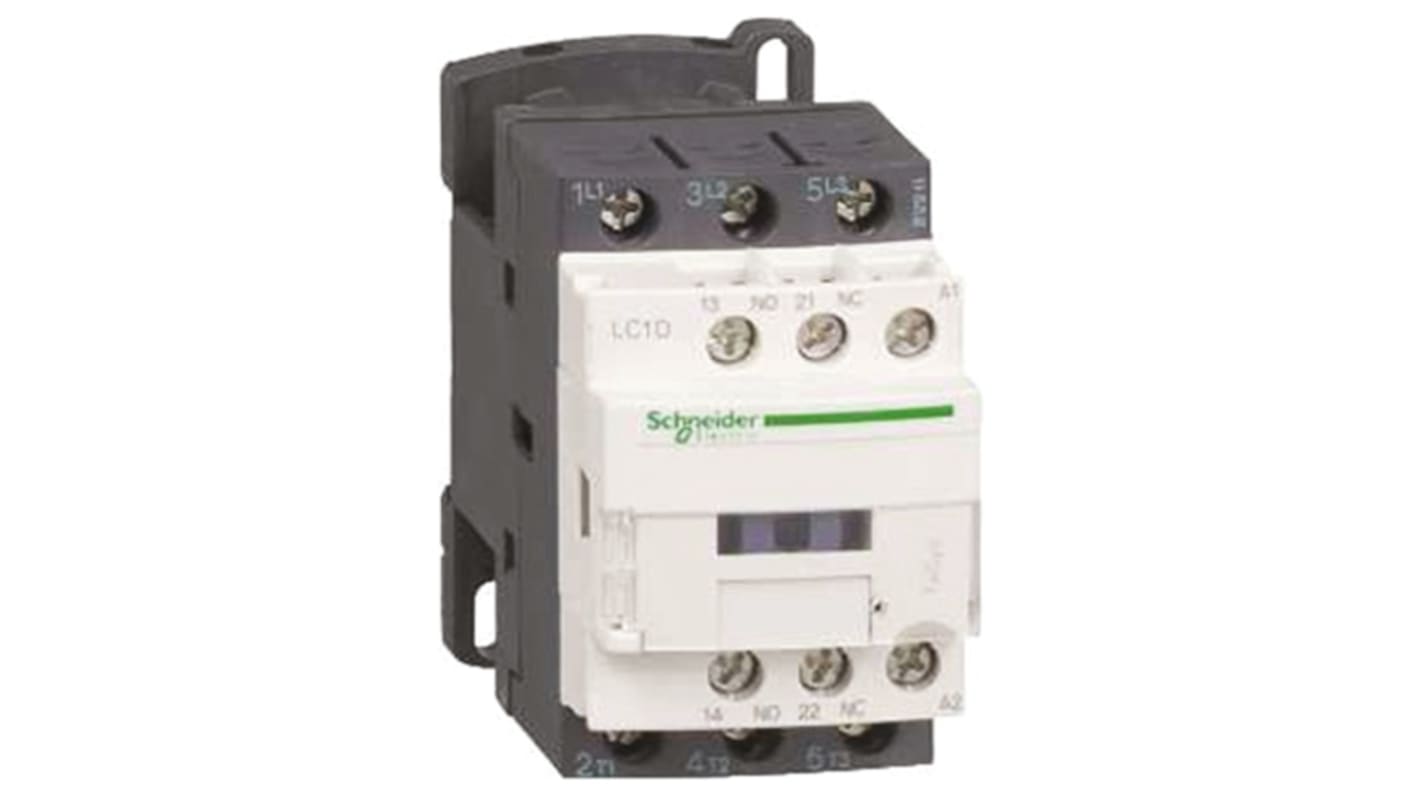Schneider Electric LC1D Series Contactor, 400 V ac Coil, 3-Pole, 50 A, 18.5 kW, 3NO, 300 V dc, 690 V ac