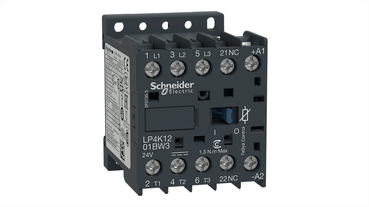 Contattore Schneider Electric, serie LP4K, 3 poli, 3NO, 20 A, 5,5 kW, bobina 48 V c.c.