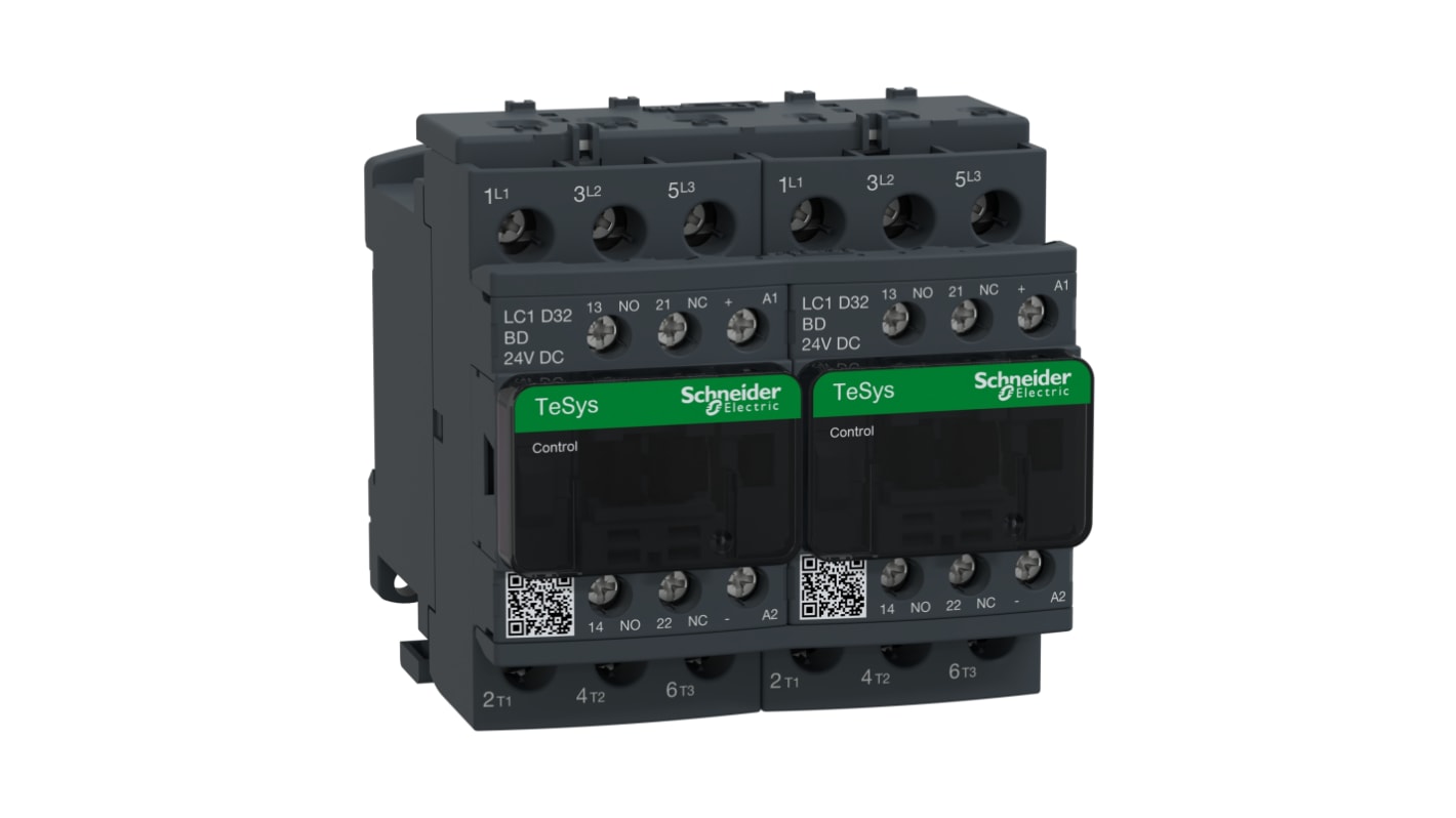 Schneider Electric TeSys D LC2D Contactor, 24 V dc Coil, 3-Pole, 18.5 kW, 300 V dc, 690 V ac