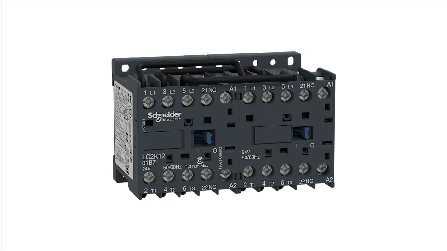 Contattore Reversibile Schneider Electric, serie LC2K, 3 poli, 3NO, 20 A, 5,5 kW, bobina 230 V c.a.