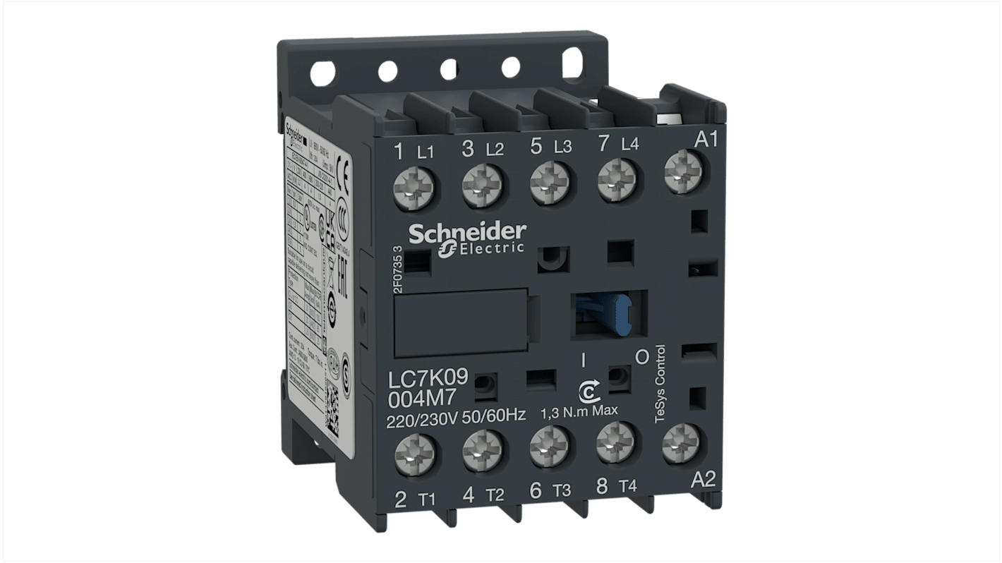 Schneider Electric védőkapcsoló, tekercs: 24 V AC, 4 pólusú, 20 A, 4NO
