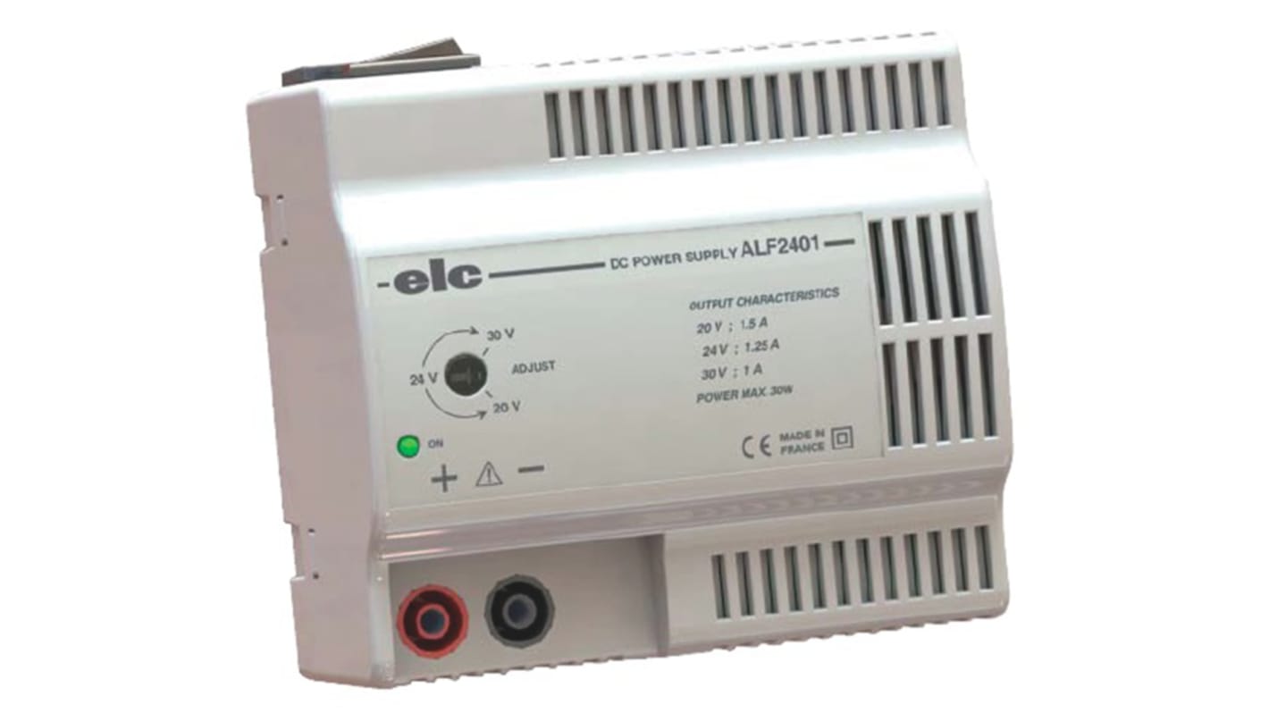 Alimentatore da banco ELC, 1 uscita, 20 → 30V, 1A, 30W, Cert. ISO
