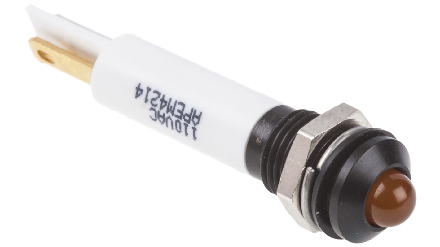 RS PRO Orange Indicator, 110V ac, 8mm Mounting Hole Size, IP67