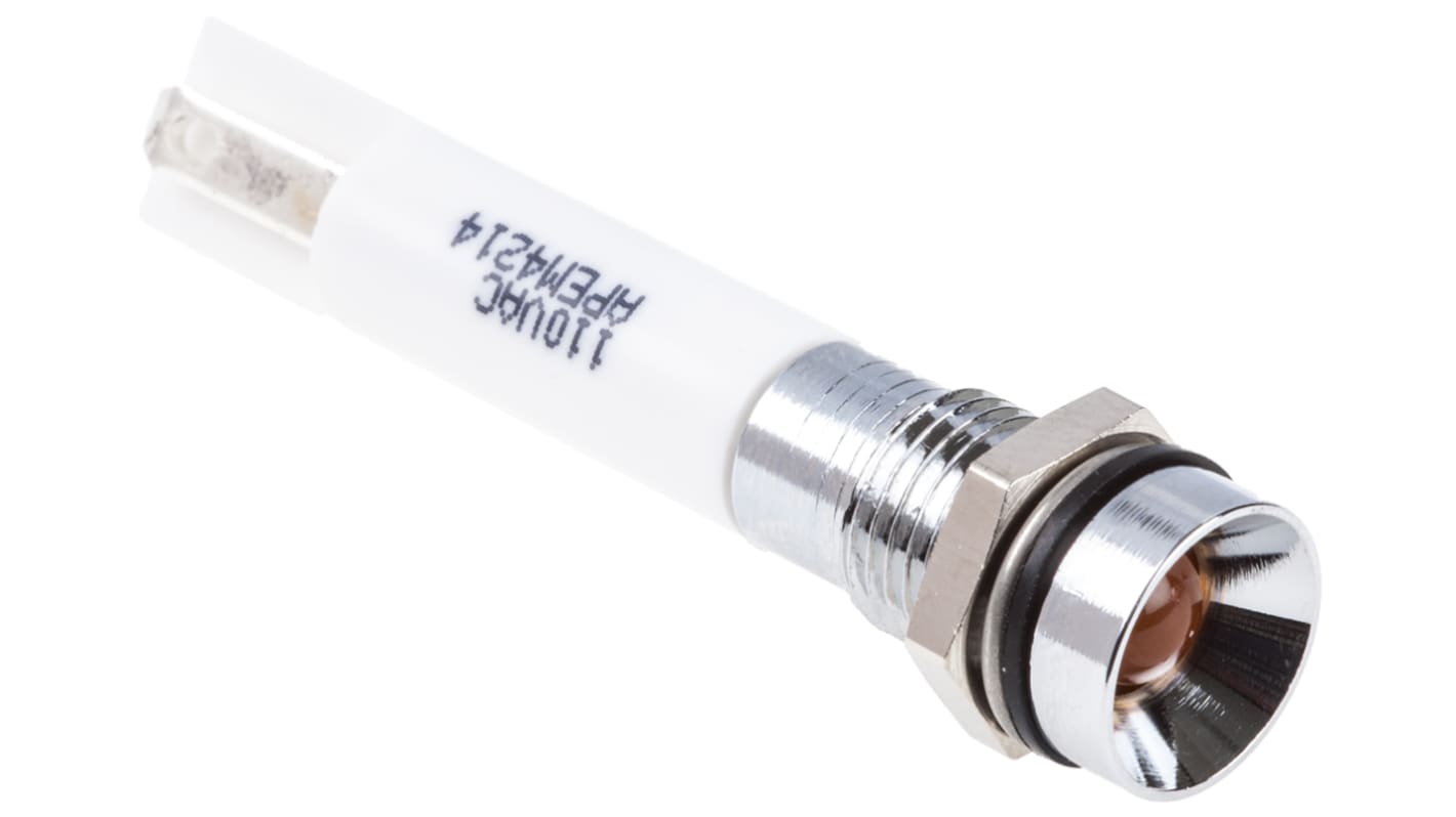 RS PRO Orange Indicator, 110V ac, 8mm Mounting Hole Size, IP67