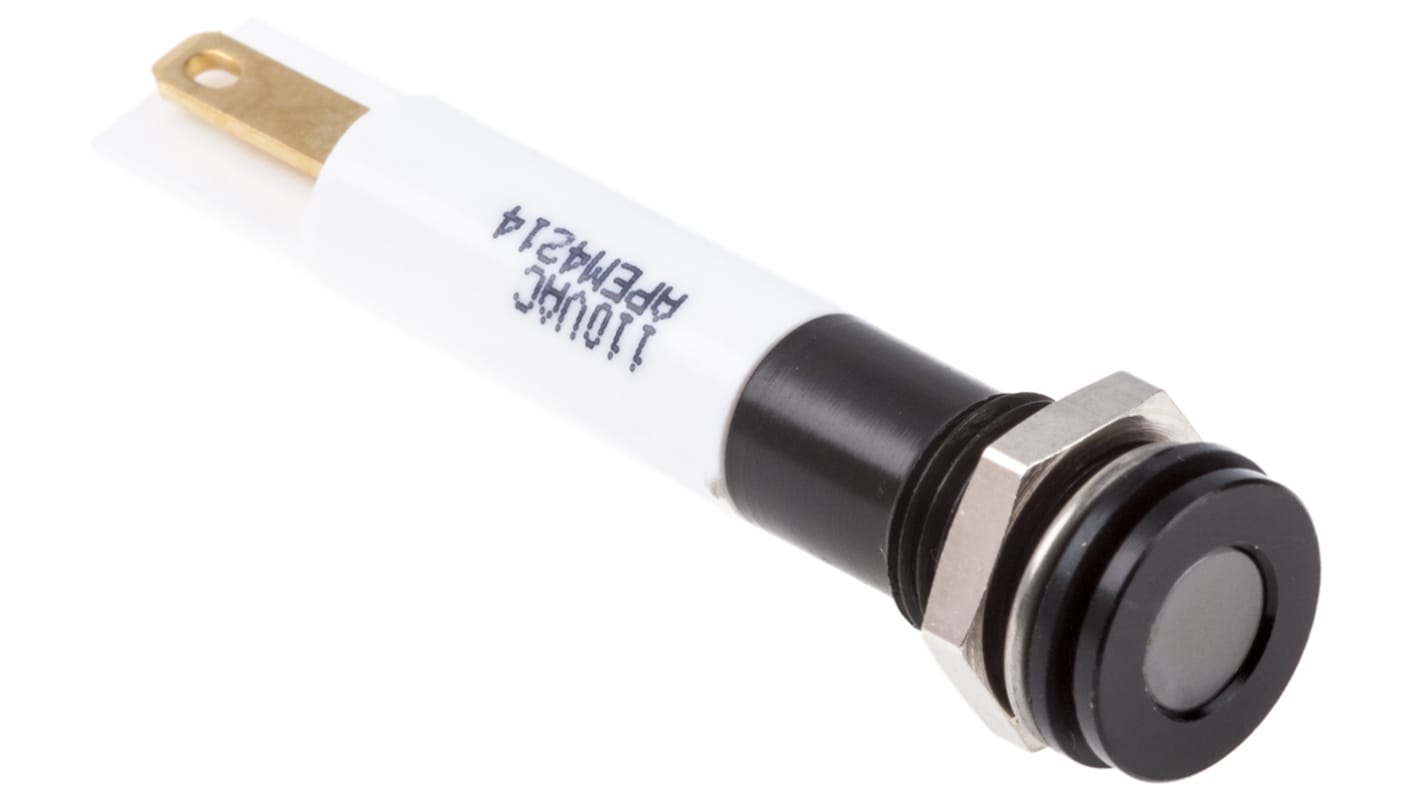 RS PRO White Panel Mount Indicator, 110V ac, 8mm Mounting Hole Size, IP67