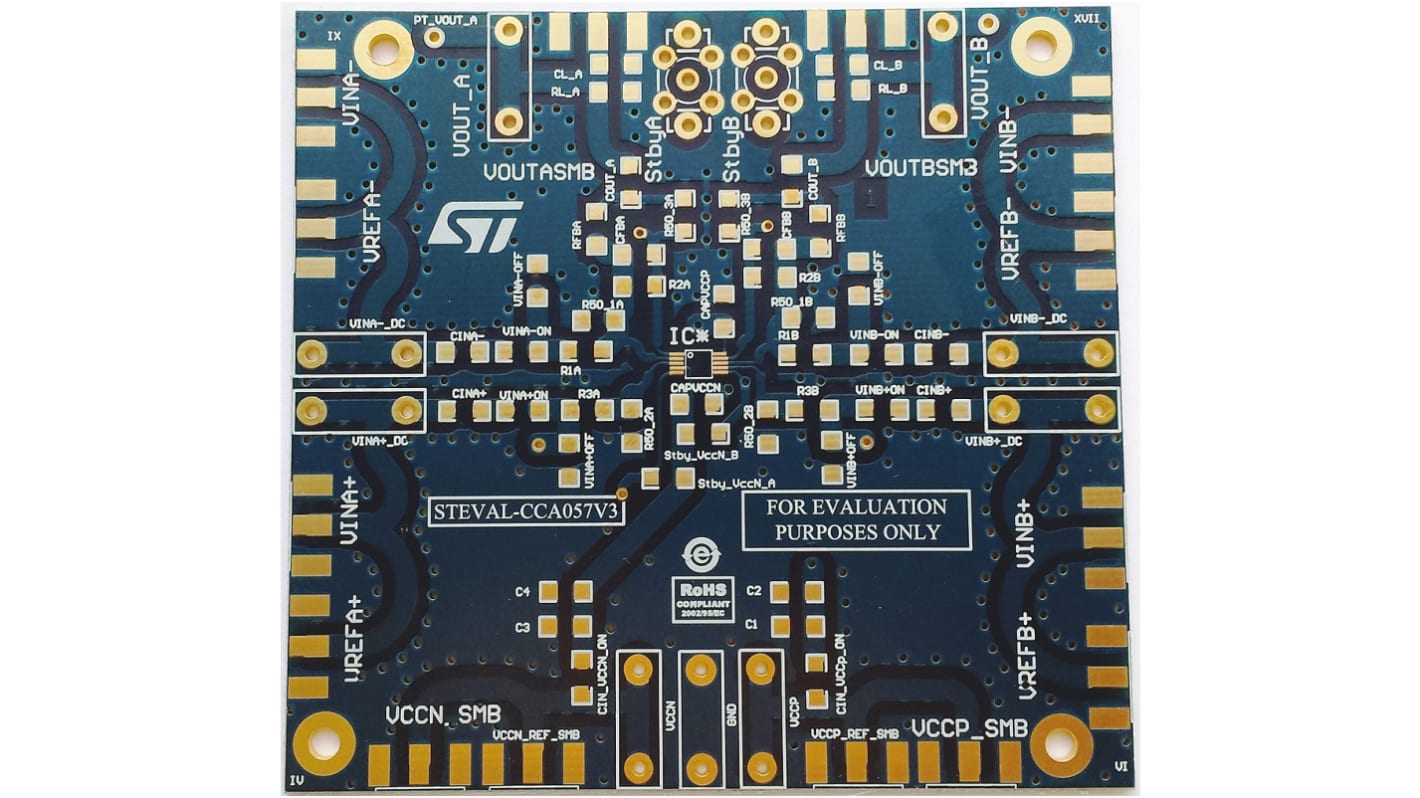 Placa de evaluación Amplificador de funcionamiento STMicroelectronics - STEVAL-CCA057V3