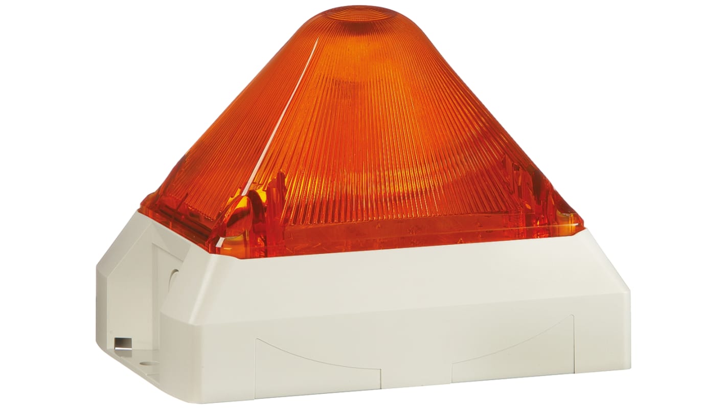 Sygnalizator 24 V AC/DC Migające Pomarańczowy Montaż panelowy Ksenon
