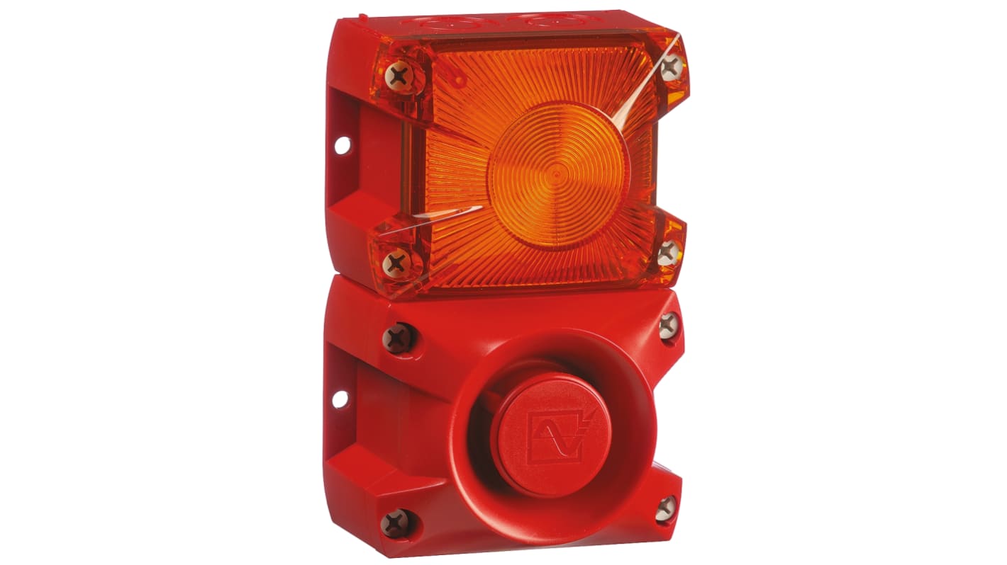 Pfannenberg PA X 1-05 Series Amber Sounder Beacon, 230 V ac, Base Mount, 100dB at 1 Metre