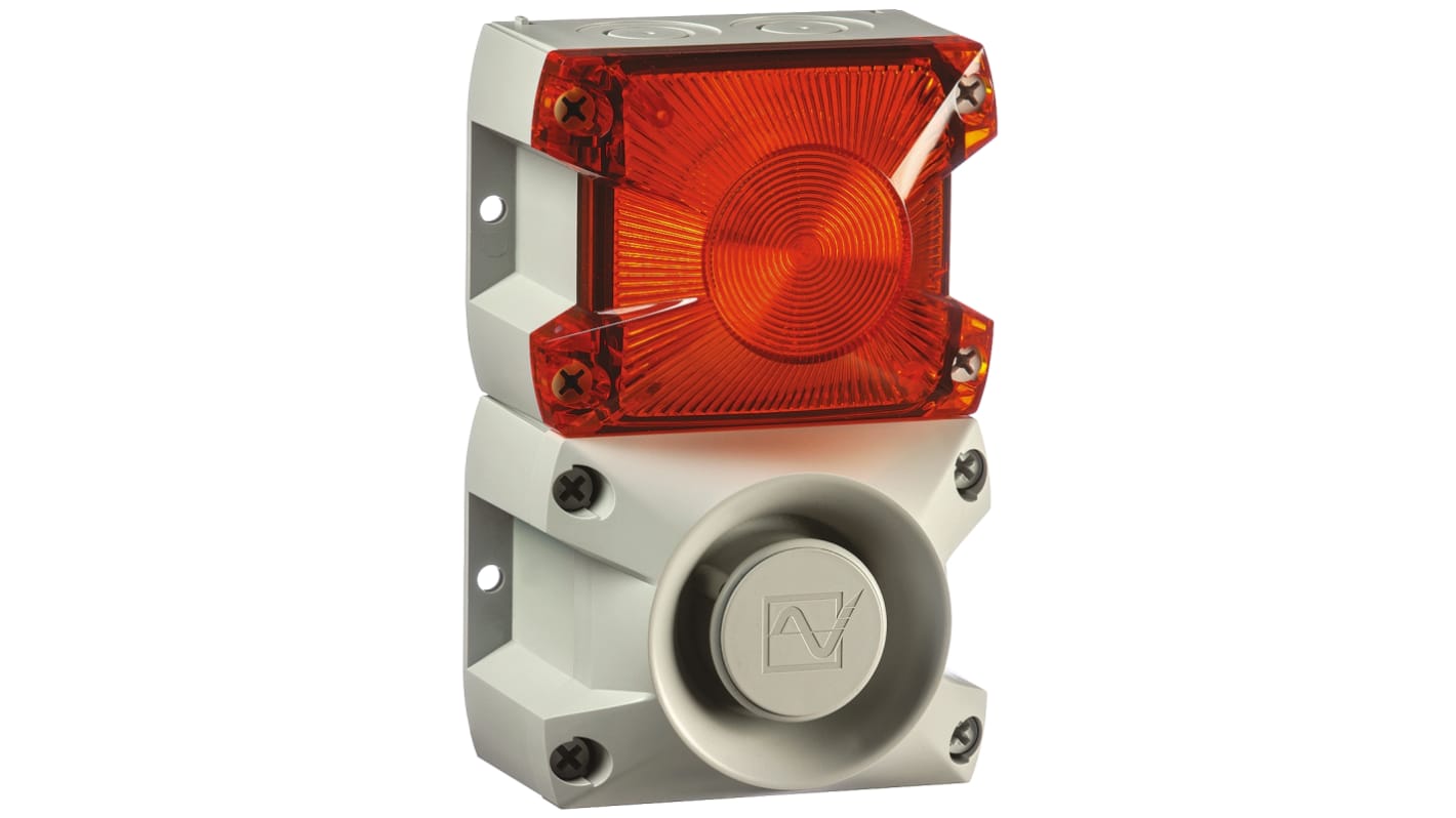 Pfannenberg PA X 1-05 Series Amber Sounder Beacon, 24 V dc, Base Mount, 100dB at 1 Metre