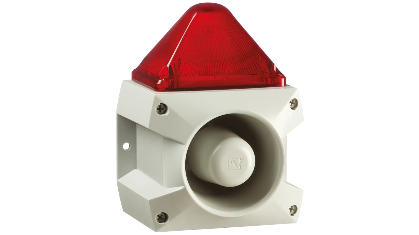 Pfannenberg PA X 5-05 Series Red Sounder Beacon, 230 V ac, Base Mount, 100dB at 1 Metre