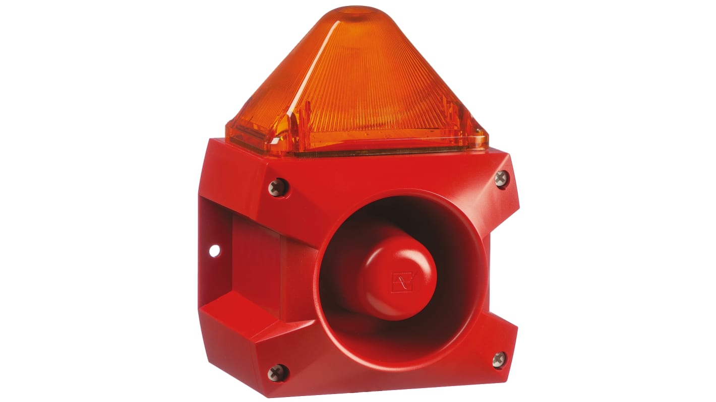 Pfannenberg PA X 5-05 Series Amber Sounder Beacon, 24 V dc, Base Mount, 100dB at 1 Metre