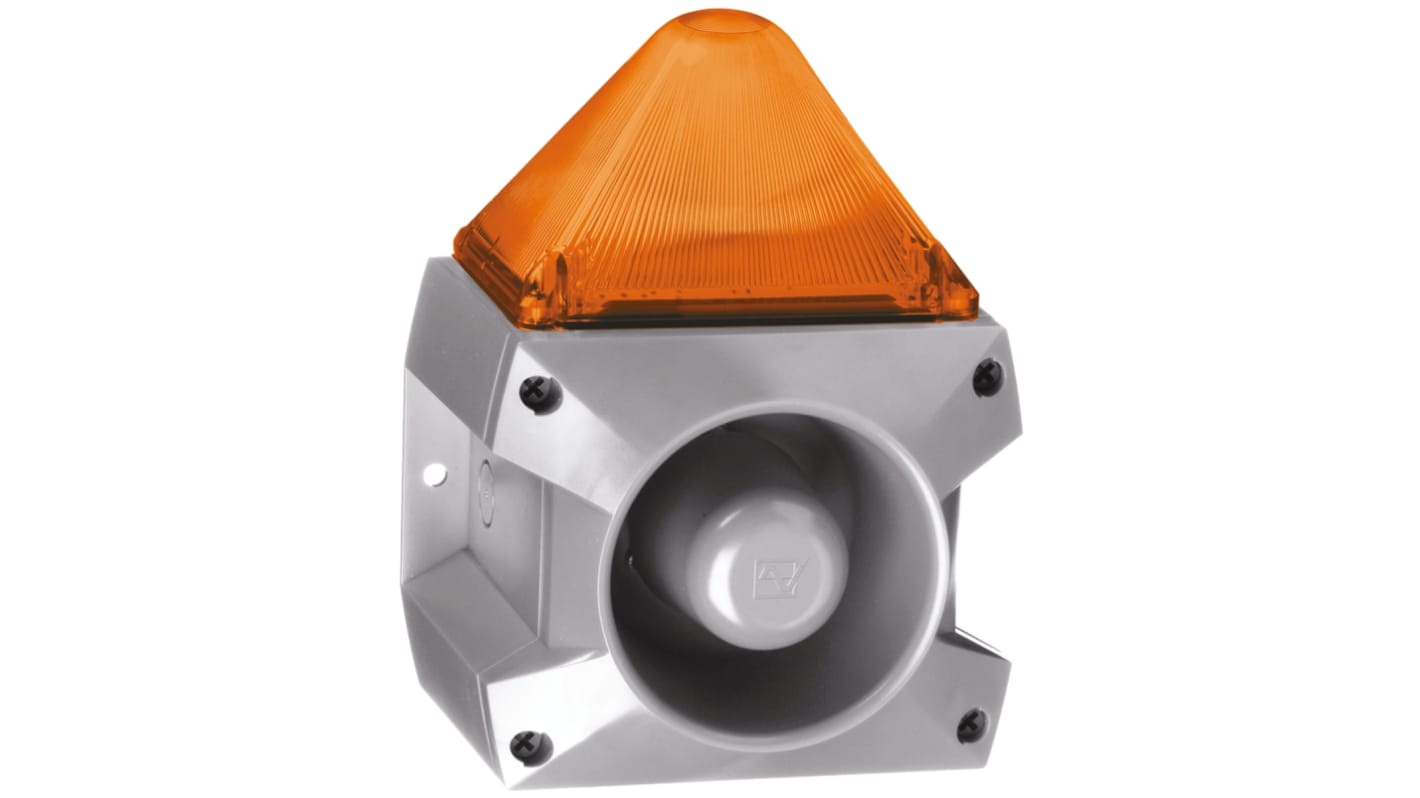 Pfannenberg PA X 5-05 Series Amber Sounder Beacon, 24 V dc, Base Mount, 100dB at 1 Metre