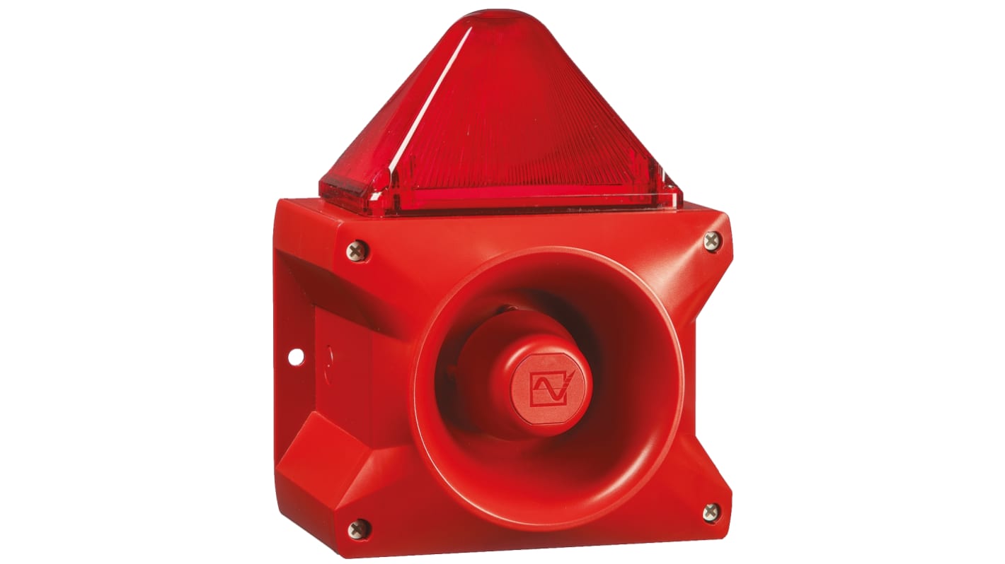 Pfannenberg PA X 10-10 Series Red Sounder Beacon, 230 V ac, Base Mount, 110dB at 1 Metre